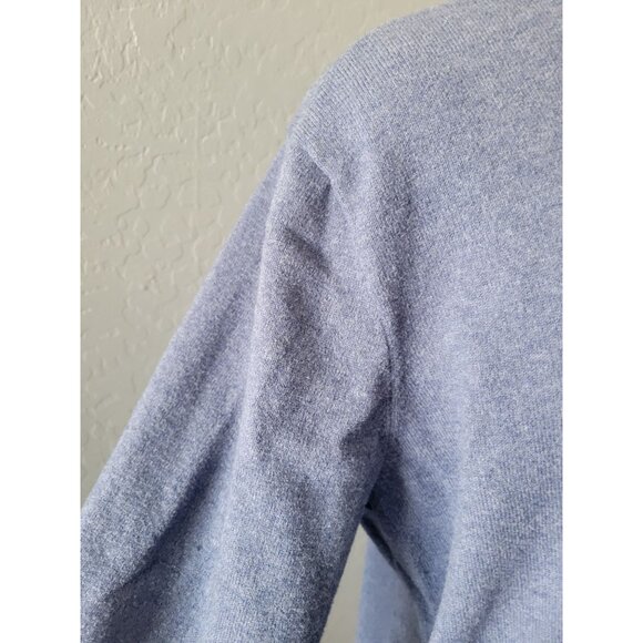 J Crew Blue Cashmere Crew Neck Long Sleeve Sweater Size L Preppy Office Wear - Picture 3 of 9